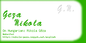 geza mikola business card