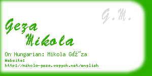 geza mikola business card